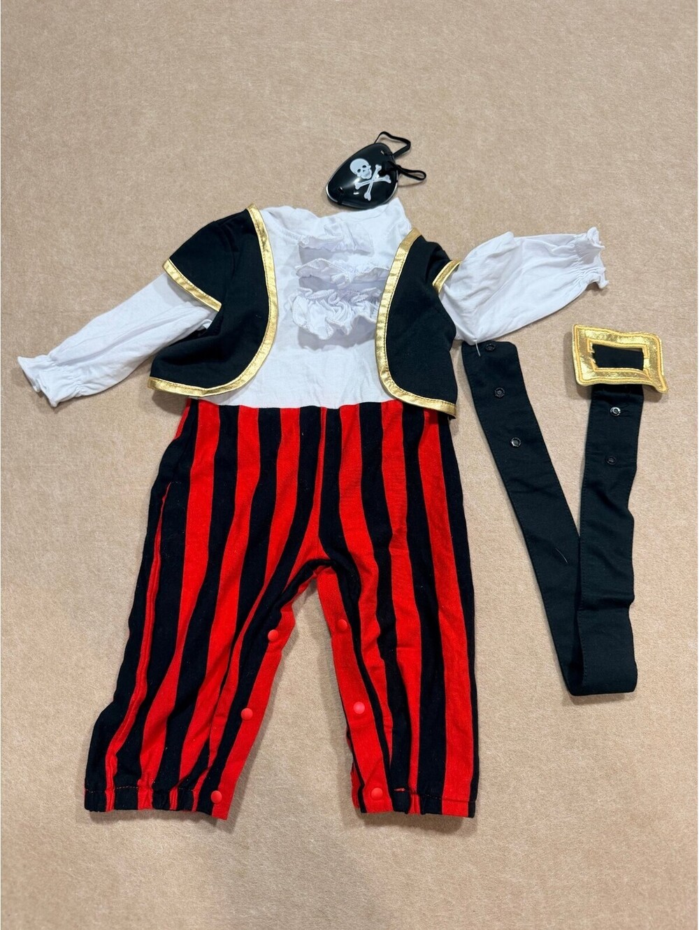 Disguise Baby Pirate halloween cosplay Costume with Eye Patch and Belt 6-12month